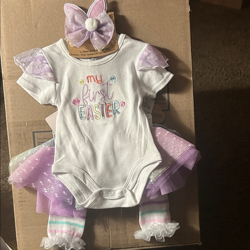 Baby Essentials NWT 4-Piece My First Easter Outfit